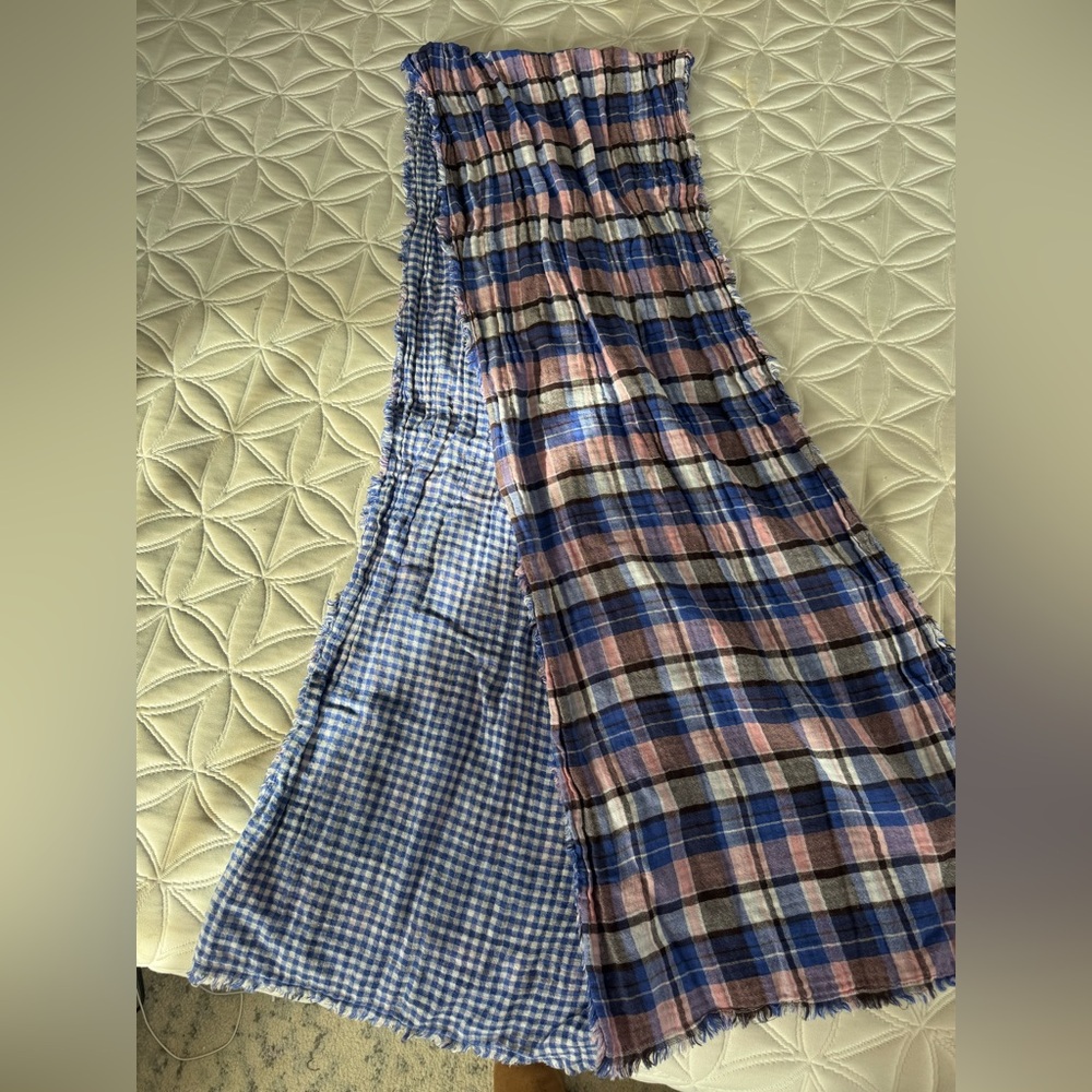 American Colors by Alex Lehr Reversible Plaid and Gingham Cotton Scarf